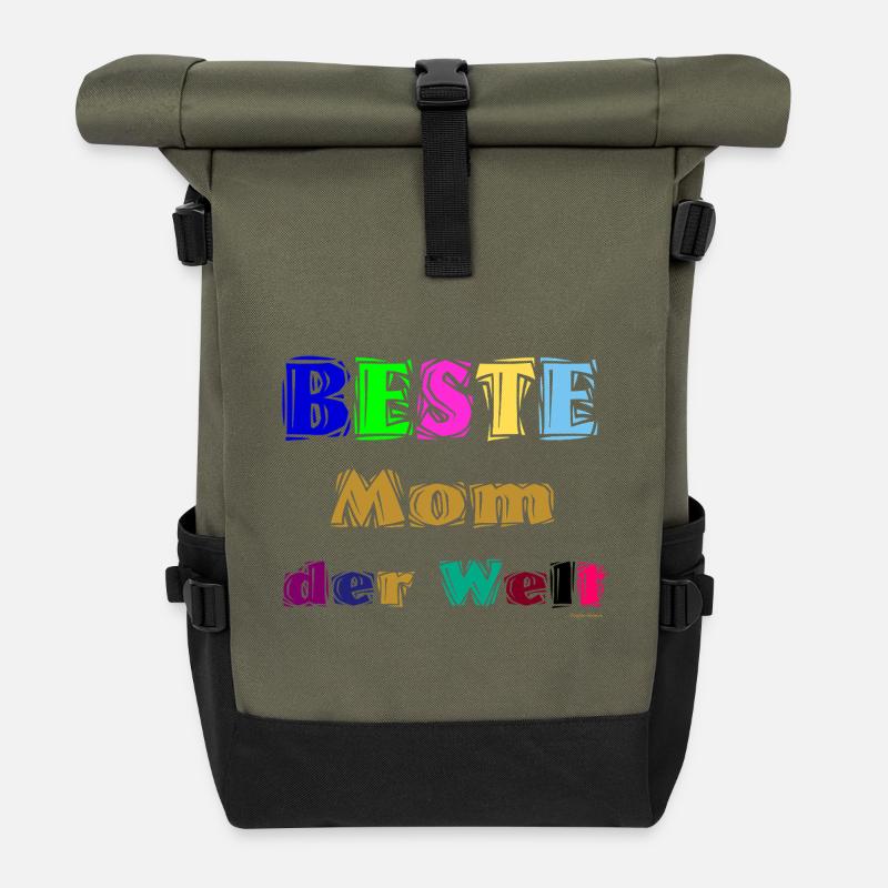 Beste Mutter der Welt - Rolltop Rucksack - Olive/Schwarz