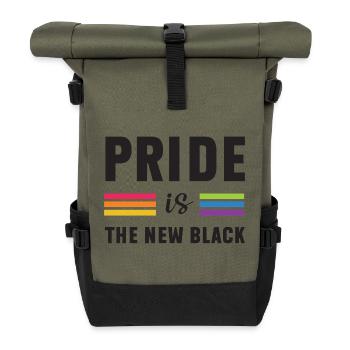 LGBTQ Pride Month - Pride is the New Black - Roll Top Backpack - olive/black - Front