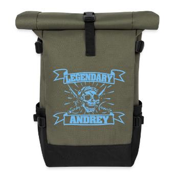 Andrey as a pirate head - Roll Top Backpack - olive/black - Front