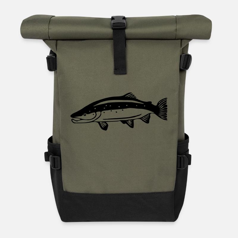 Lachs - Rolltop Rucksack - Olive/Schwarz