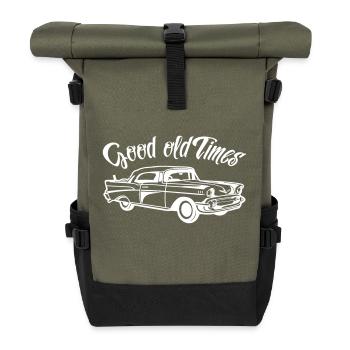 Everything was better - the good old days! - Roll Top Backpack - olive/black - Front