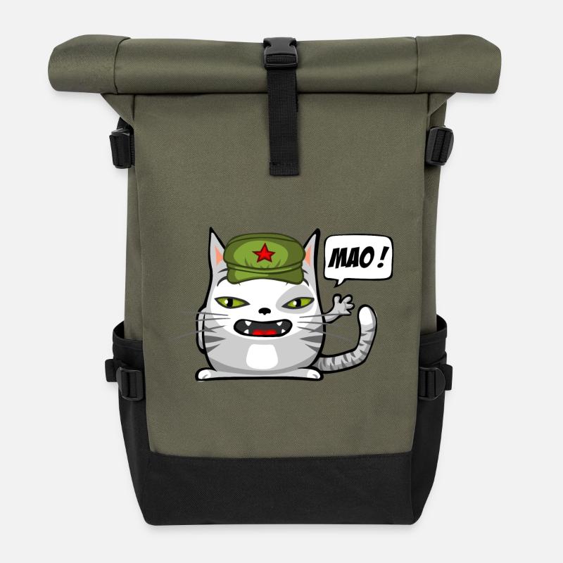 Cat communiste - Sac à dos roll top - olive/noir