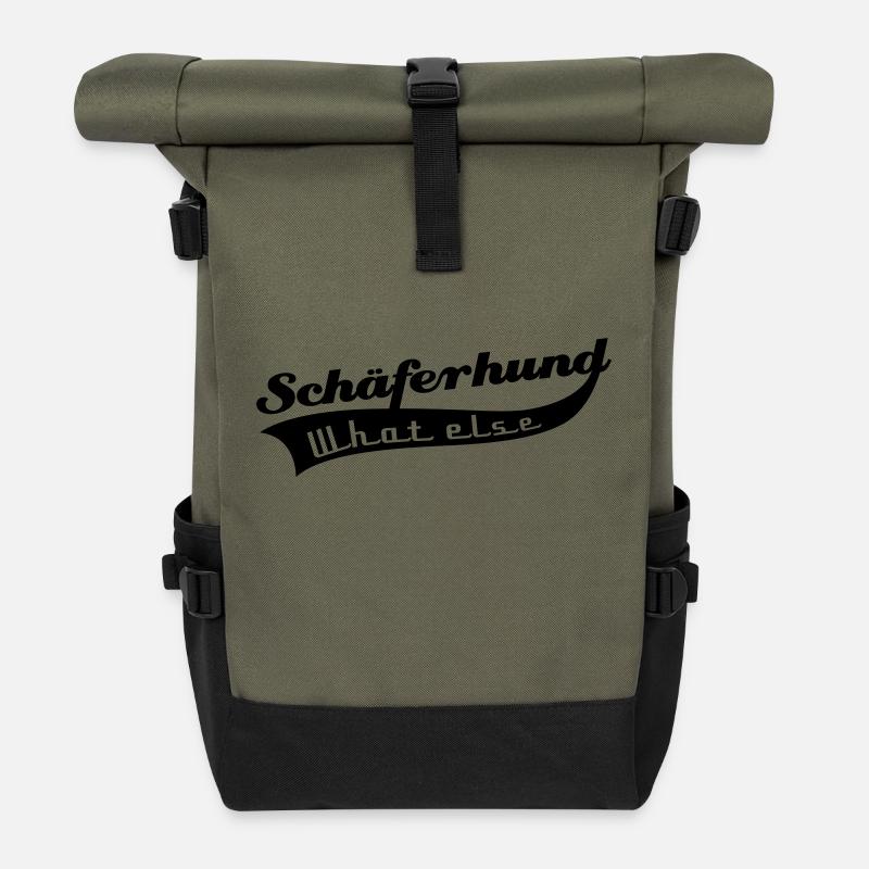 Schäferhund - Rolltop Rucksack - Olive/Schwarz