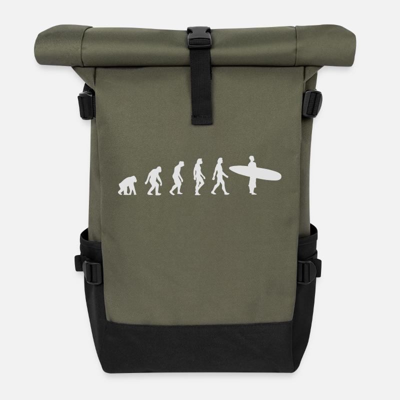 L'évolution du surf - Sac à dos roll top - olive/noir