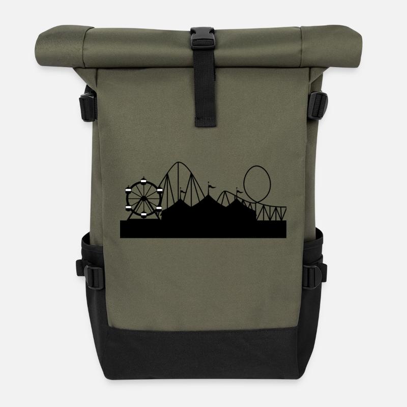 fête foraine - Sac à dos roll top - olive/noir