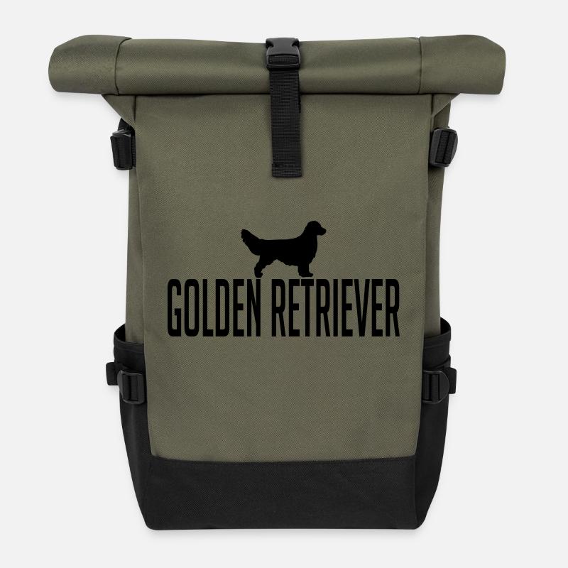 GOLDEN RETRIEVER Hunderasse - Rolltop Rucksack - Olive/Schwarz
