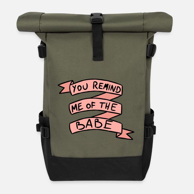 Tu me rappelles le bébé - Sac à dos roll top - olive/noir