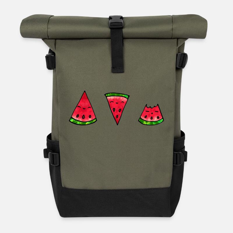 Wassermelönchen - Rolltop Rucksack - Olive/Schwarz