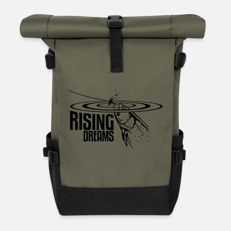 RISING DREAMS - Rolltop Rucksack - Olive/Schwarz