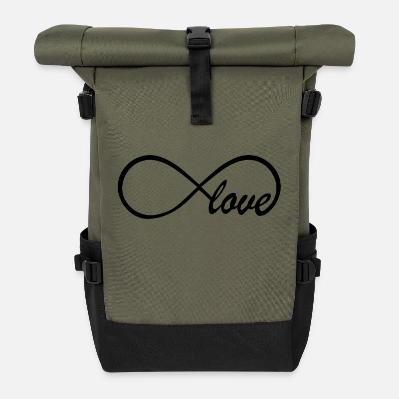 Love Infinity Swag - Roll Top Backpack - olive/black