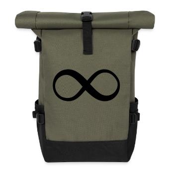 Infinity Symbol Endless Infinity Sign - Roll Top Backpack - olive/black - Front