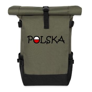 Polska - Polen - Rolltop Rucksack - Olive/Schwarz - Vorne