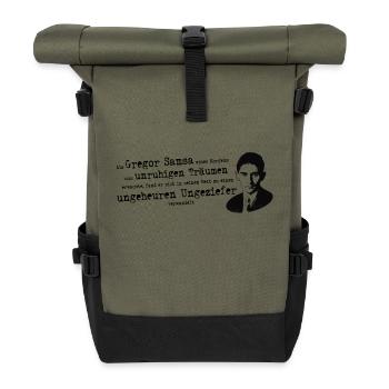 Franz Kafka | Citer la métamorphose Gregor Samsa - Sac à dos roll top - olive/noir - Devant