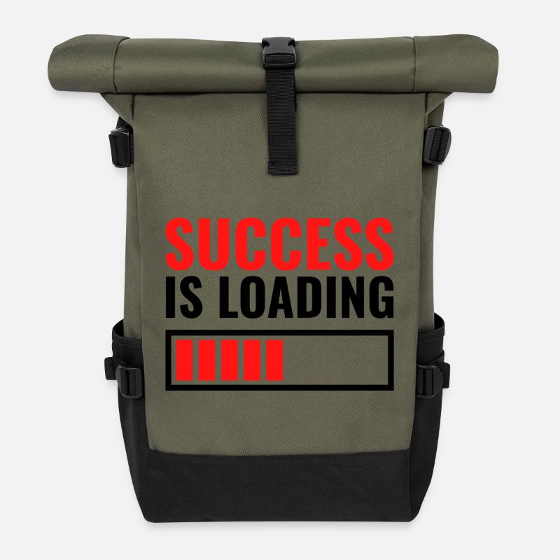 Success is loading custom gift - Roll Top Backpack - olive/black