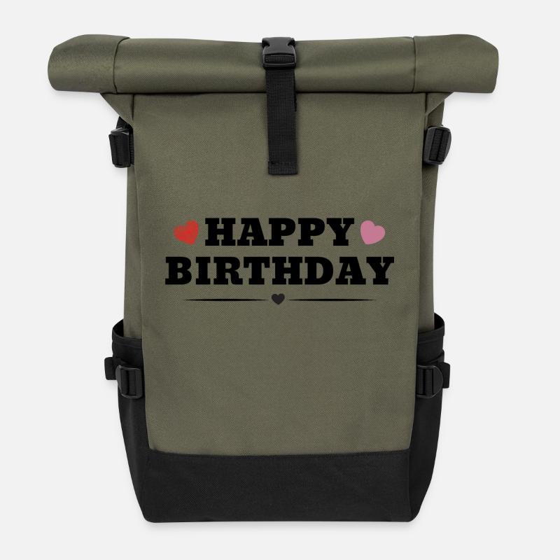 Bon anniversaire - Sac à dos roll top - olive/noir