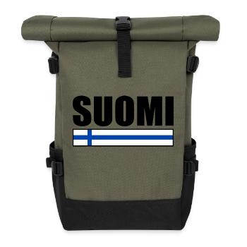 Finlande - Sac à dos roll top - olive/noir - Devant