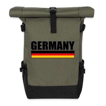 DEUTSCHLAND DEUTSCHE FLAGGE - Rolltop Rucksack - Olive/Schwarz - Vorne