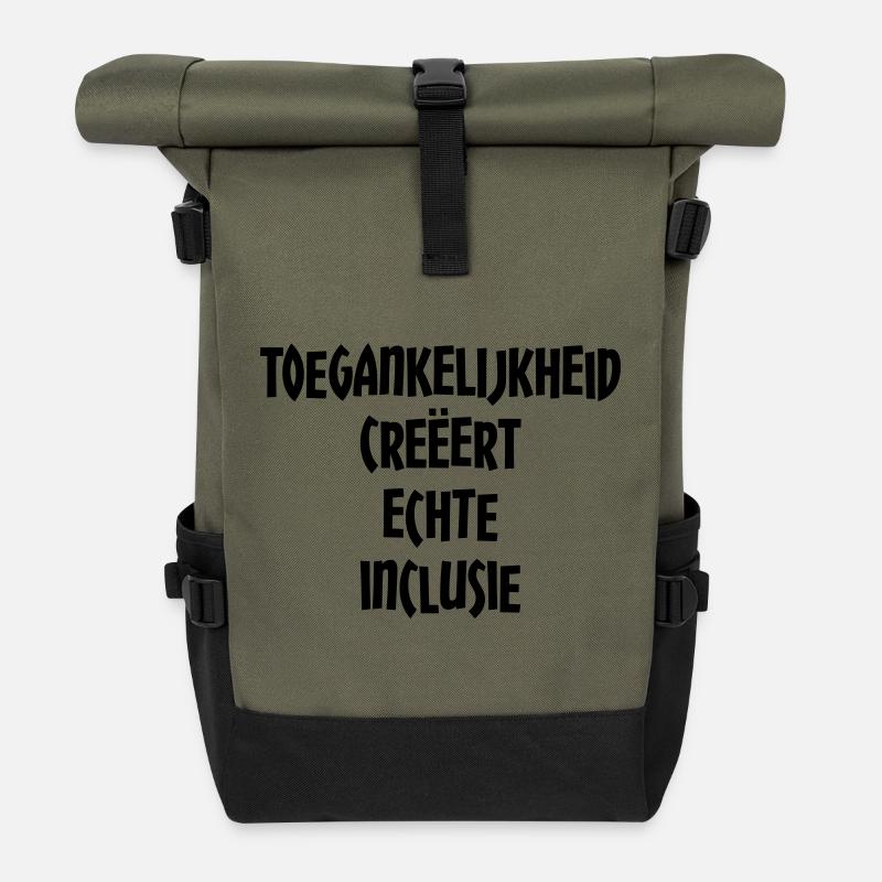 Accessibility creates true inclusion # - Roll Top Backpack - olive/black