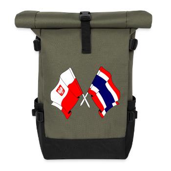 Flag Poland, Thailand - Roll Top Backpack - olive/black - Front
