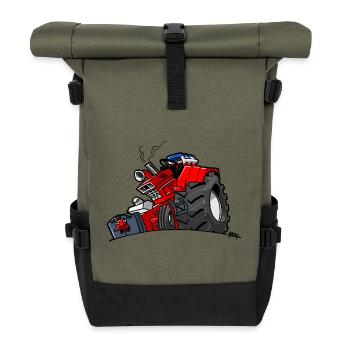1295 DRAWSMALL RED YNK - Rolltop Rucksack - Olive/Schwarz - Vorne