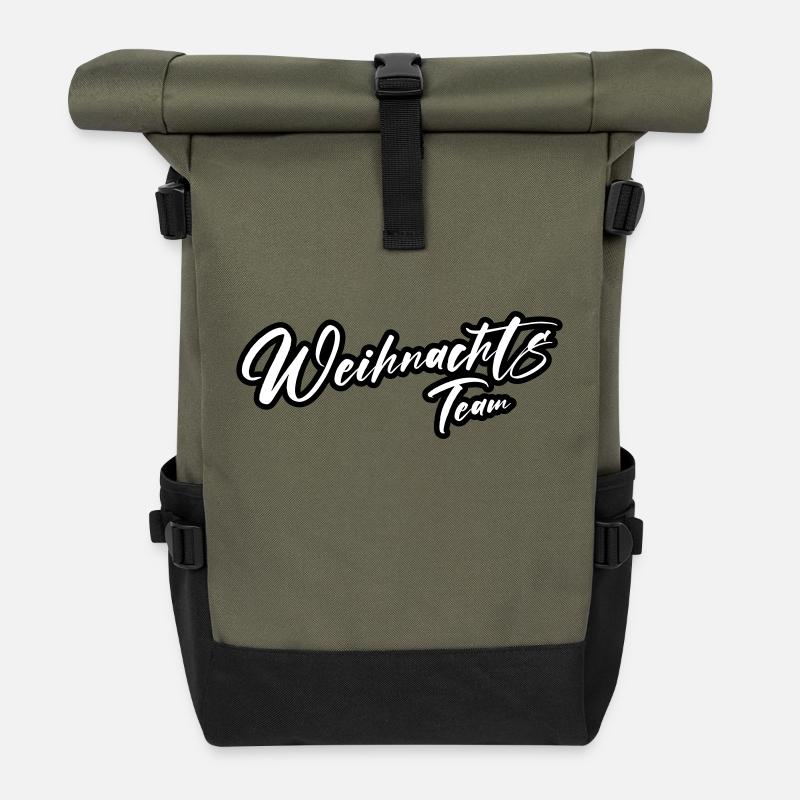 Weihnachts Team Weihnachten - Rolltop Rucksack - Olive/Schwarz