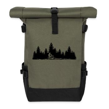 VTT Sports Vélo - Sac à dos roll top - olive/noir - Devant