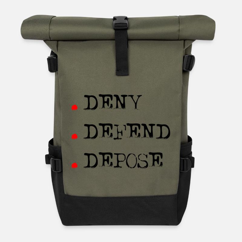 Deny Defend Depose - Rolltop Rucksack - Olive/Schwarz