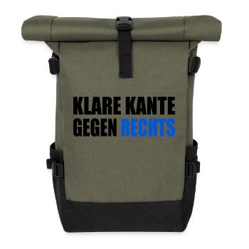 klare kante gegen rechts - Rolltop Rucksack - Olive/Schwarz - Vorne
