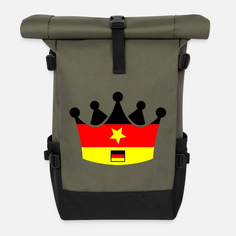 Germany Krone - Roll Top Backpack - olive/black