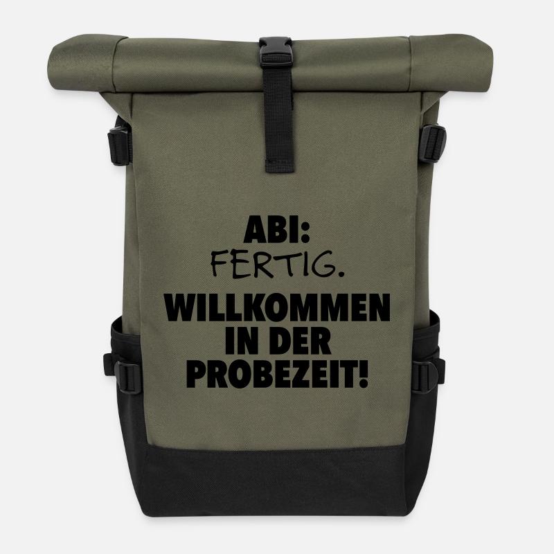 Abitur terminé - Sac à dos roll top - olive/noir