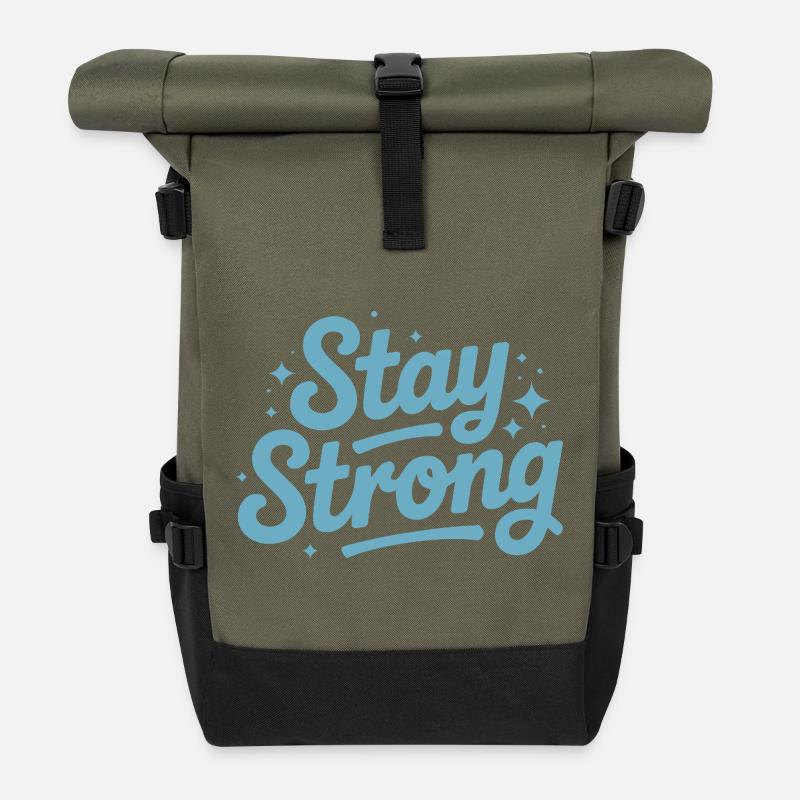 Scénario Stay Strong avec des stars - Sac à dos roll top - olive/noir
