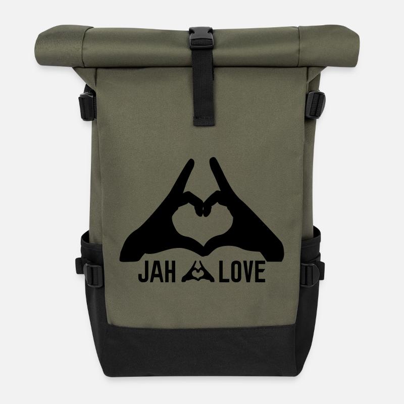 Jah Love - Rolltop Rucksack - Olive/Schwarz