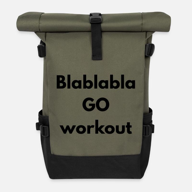 BLABLABLA go workout - Roll Top Backpack - olive/black