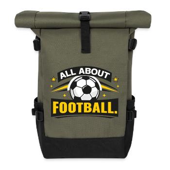 All_about_football - Roll Top Backpack - olive/black - Front