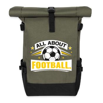 All about football - Roll Top Backpack - olive/black - Front