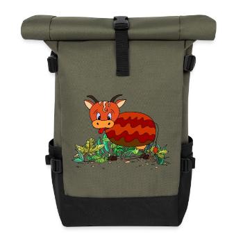 Cow - Roll Top Backpack - olive/black - Front