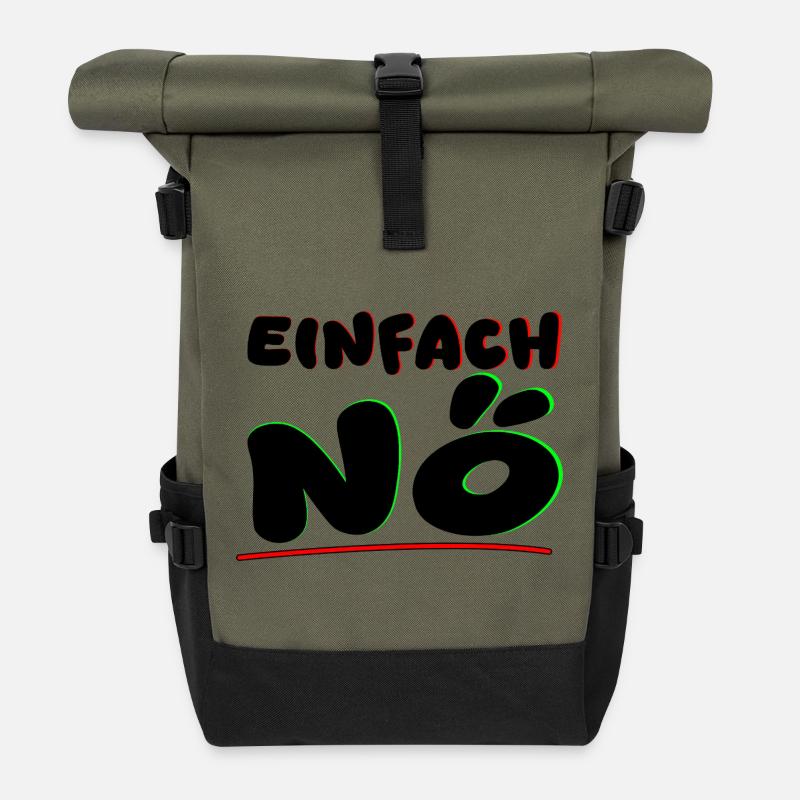 Einfach nein/NÖ - Rolltop Rucksack - Olive/Schwarz