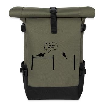 bird powerline sans fil câble internet wifi - Sac à dos roll top - olive/noir - Devant