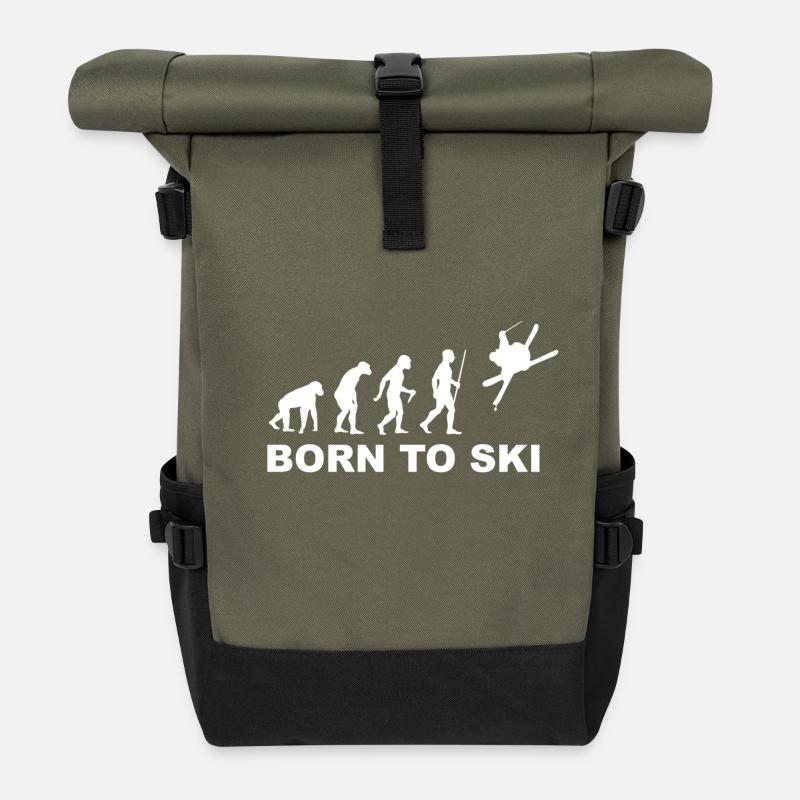 Ski_wit - Sac à dos roll top - olive/noir