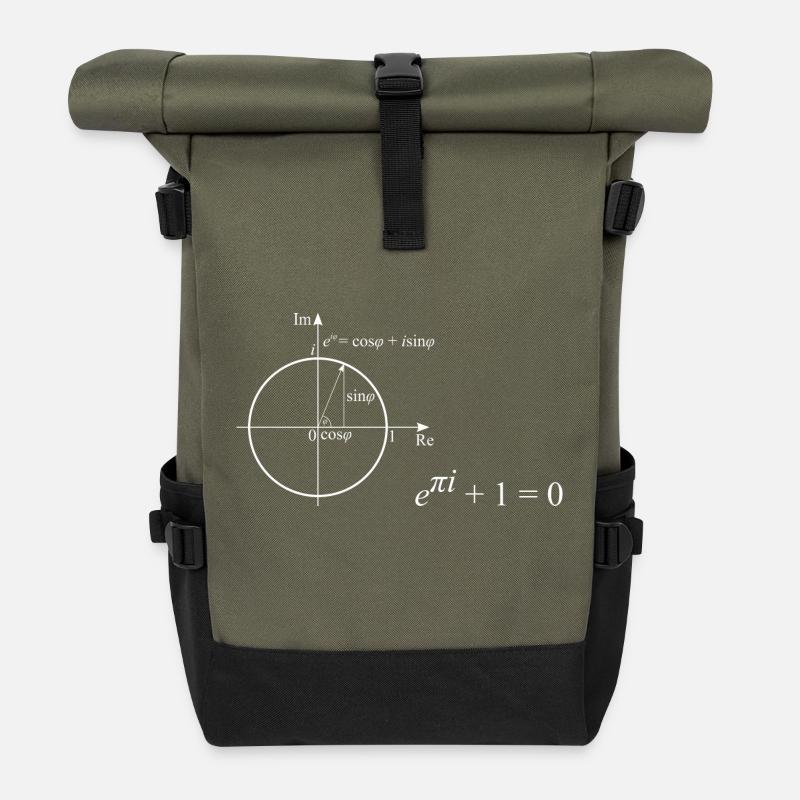 Die schönsten Muster der Mathematik - Rolltop Rucksack - Olive/Schwarz