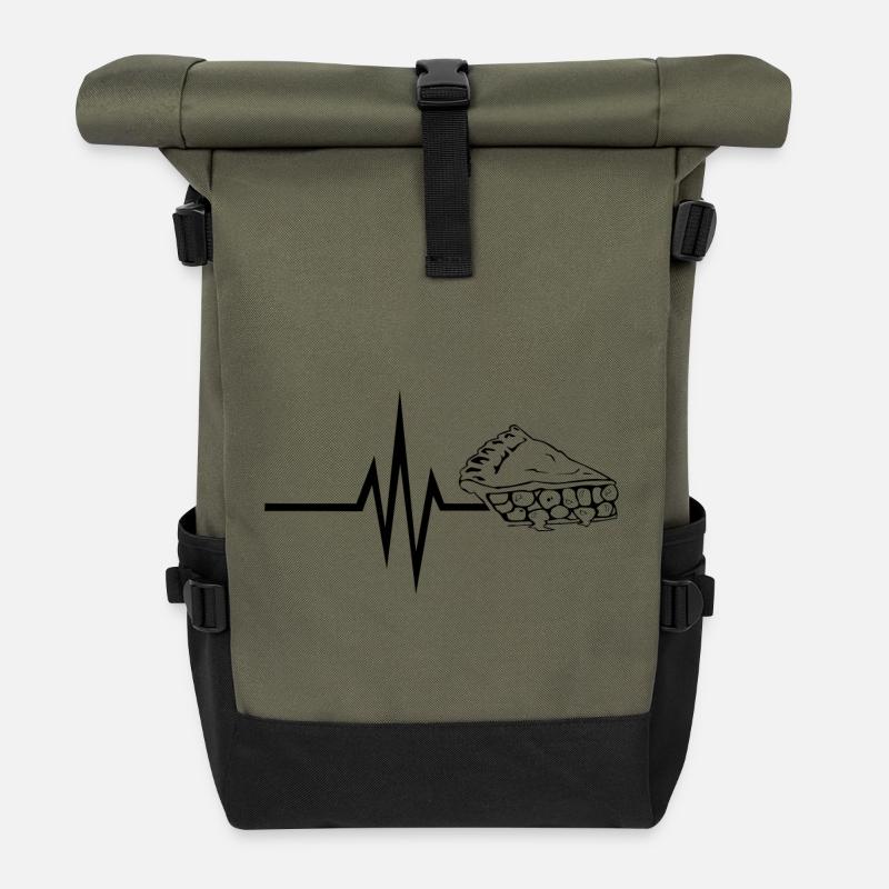 Mon coeur bat pour les gâteaux - Gâteau d'anniversaire - Sac à dos roll top - olive/noir