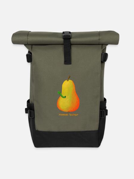 birne obst - Rolltop Rucksack - Olive/Schwarz