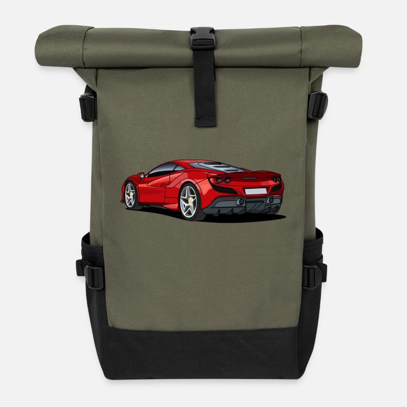 Supercar - Roll Top Backpack - olive/black