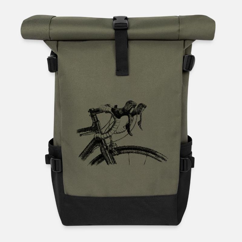 Rennrad - Rolltop Rucksack - Olive/Schwarz