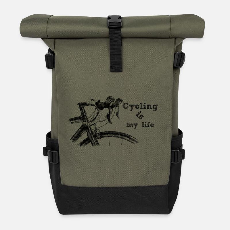 Cycling - Roll Top Backpack - olive/black