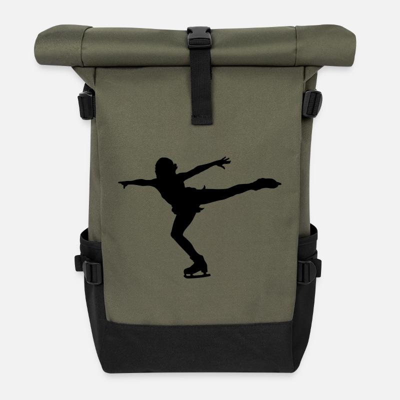 Eiskunstlauf - Rolltop Rucksack - Olive/Schwarz