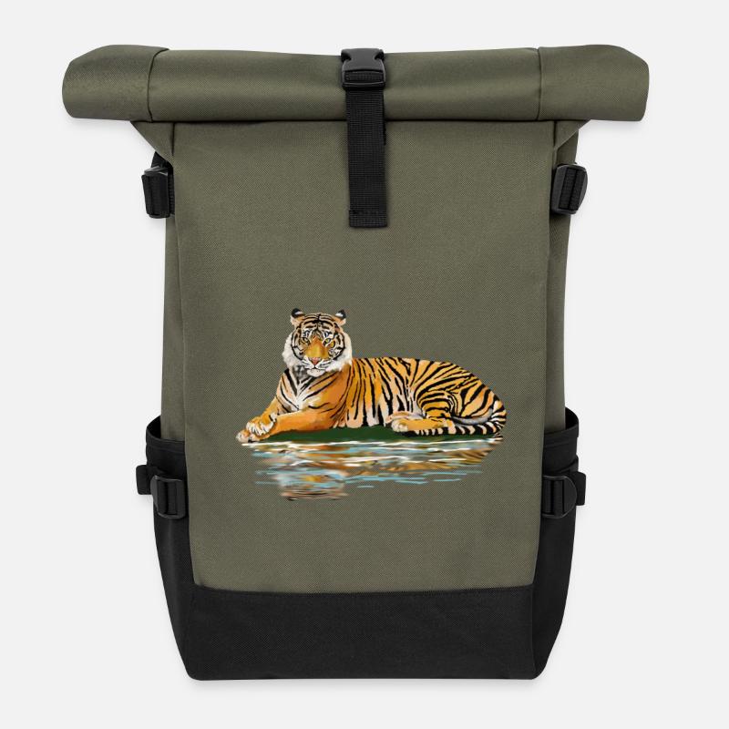 Tiger - Rolltop Rucksack - Olive/Schwarz