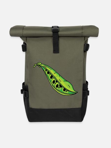 Totenkopf Erbsen - Rolltop Rucksack - Olive/Schwarz