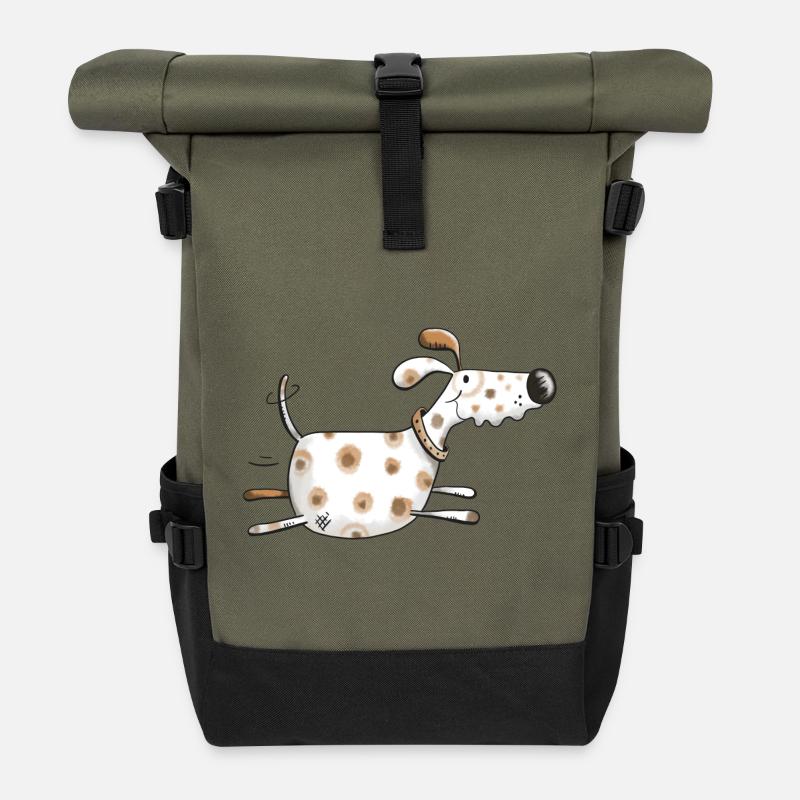 Lustiger Hund - Hunde - Comic - Dog - Tiere - Rolltop Rucksack - Olive/Schwarz