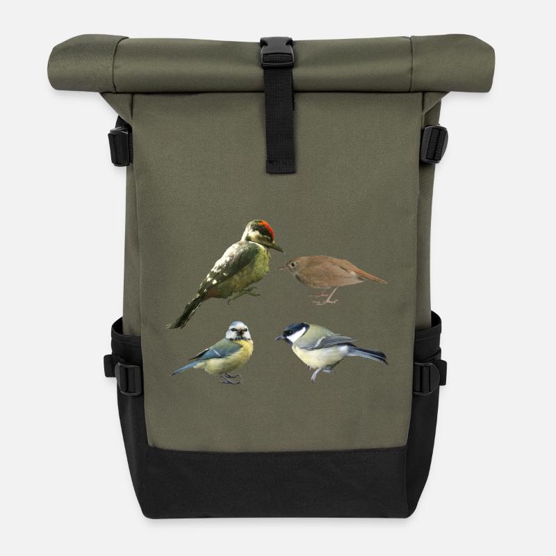 Singvögel - Rolltop Rucksack - Olive/Schwarz